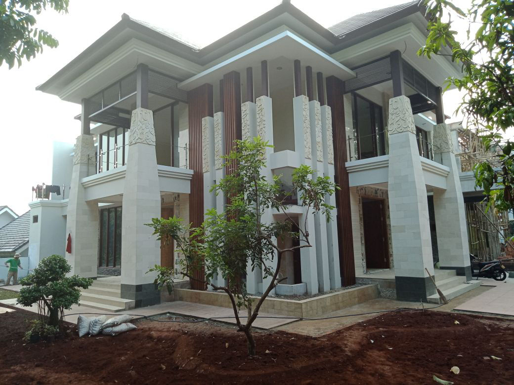 Progress Pembangunan Rumah Style Villa Bali Tropis Ibu Dewi di Jakarta Selatan 3